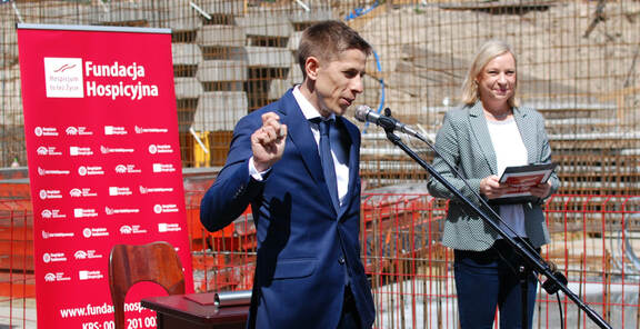 The ceremonial laying of the foundation stone for the centre for endurance care in gdansk